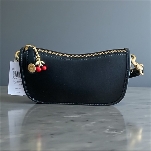 Coach Black Shoulder Bag with Gold Accents (Cherry Charm NOT INCLUDED) - Picture 1 of 9